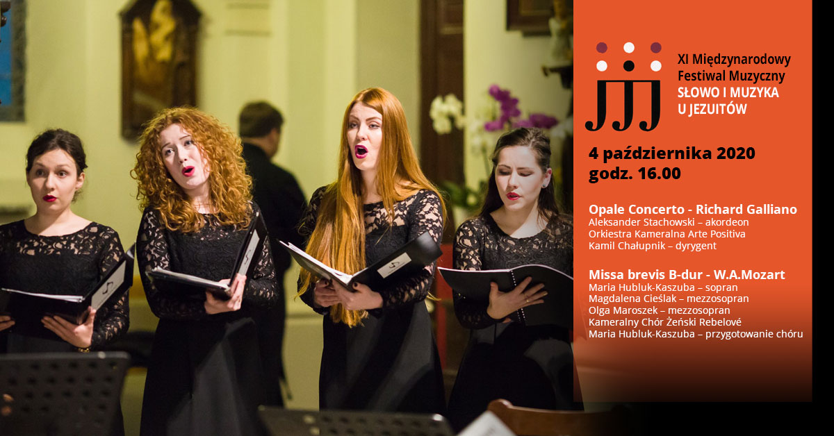 Koncert inauguracyjny XI Międzynarodowego Festiwalu Słowo i Muzyka u Jezuitów | 4 października 2020 r. (niedziela) godz. 16.00