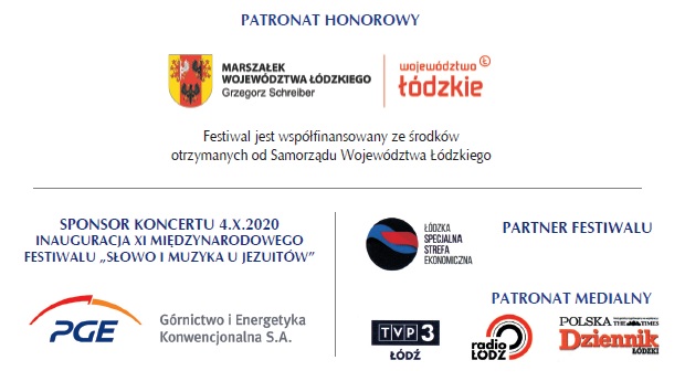 Sponsorzy XI Festiwalu Słowo i Muzyka u jezuitów | Łódź 2020